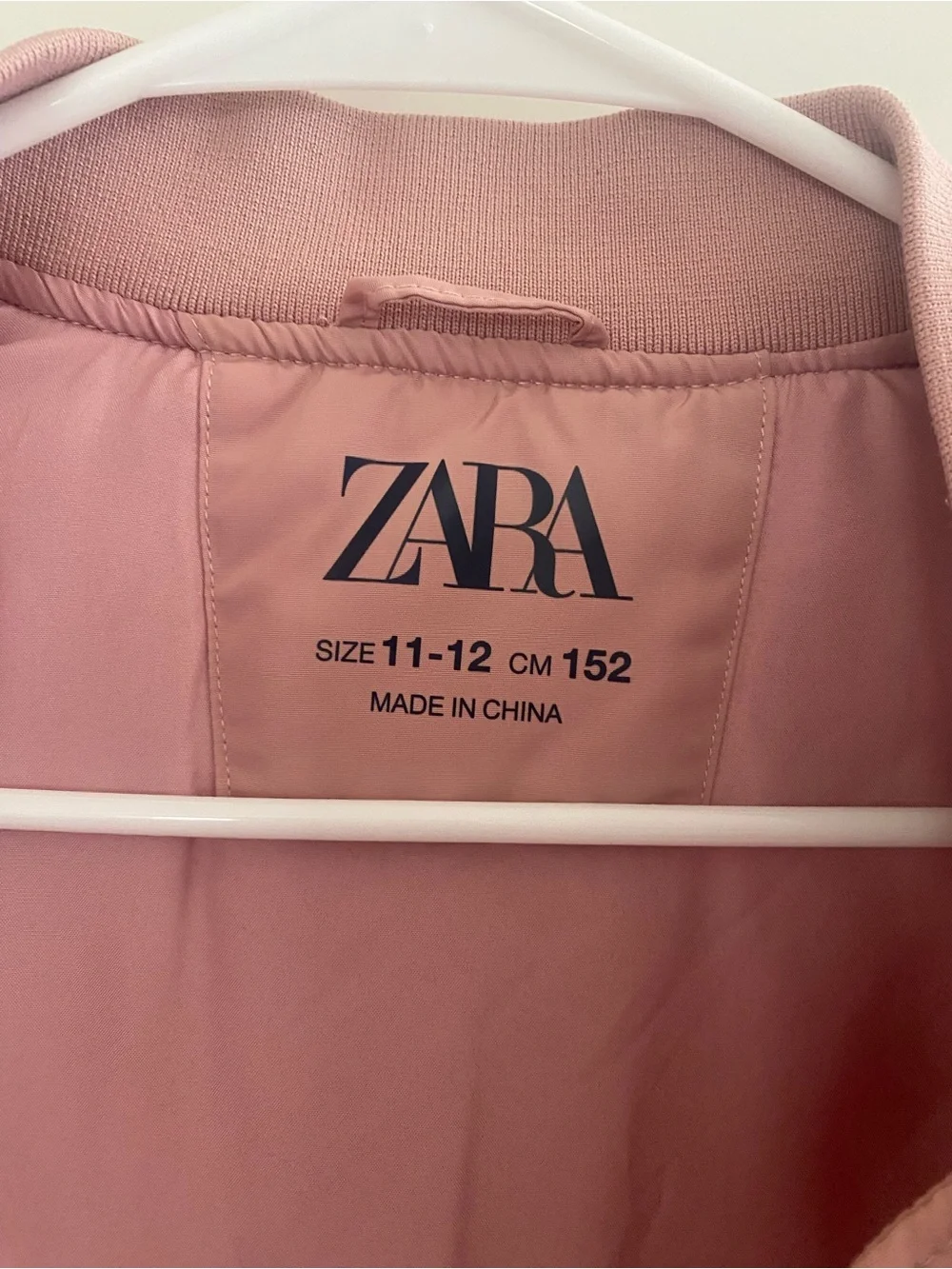 Zara Kids Dusty Pink Puffer Bomber Jacket